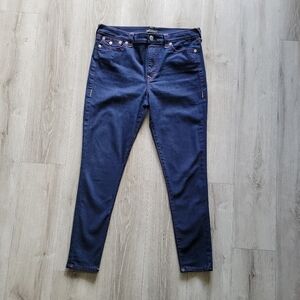 Women's True Religion Dark Wash Halle High Rise Super Skinny Jeans Size 34